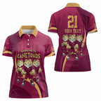 Custom QLD Maroons Cane Toad Women Polo Shirt Queensland Origin No3
