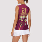 Custom QLD Maroons Cane Toad Women Sleeveless Polo Shirt Queensland Origin No3