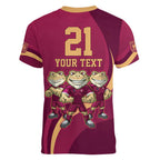 Custom QLD Maroons Cane Toad Women V-Neck T-Shirt Queensland Origin No3