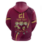 Custom QLD Maroons Cane Toad Zip Hoodie Queensland Origin No3
