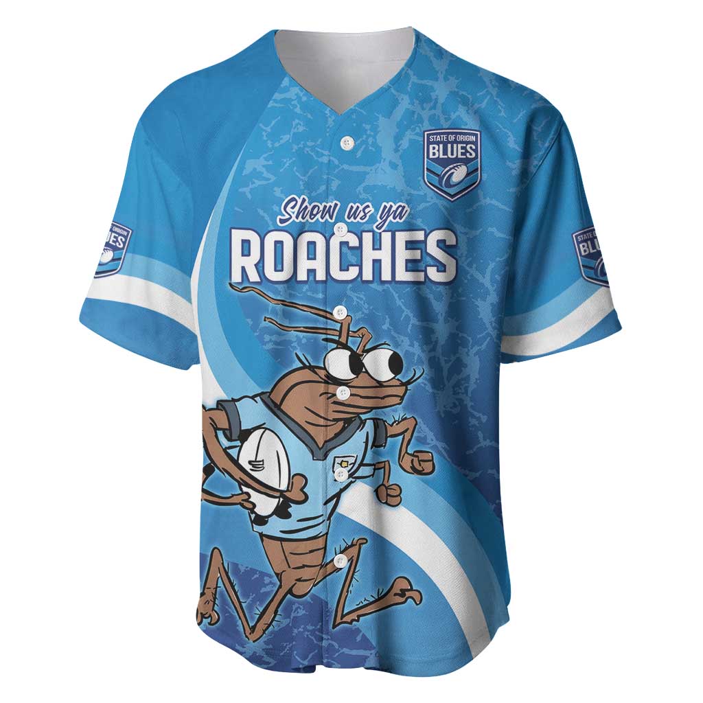 Custom NSW Cockroaches Blues Baseball Jersey New South Wales Origin No1