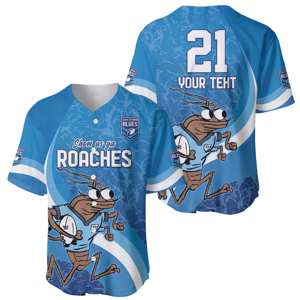 Custom NSW Cockroaches Blues Baseball Jersey New South Wales Origin No1