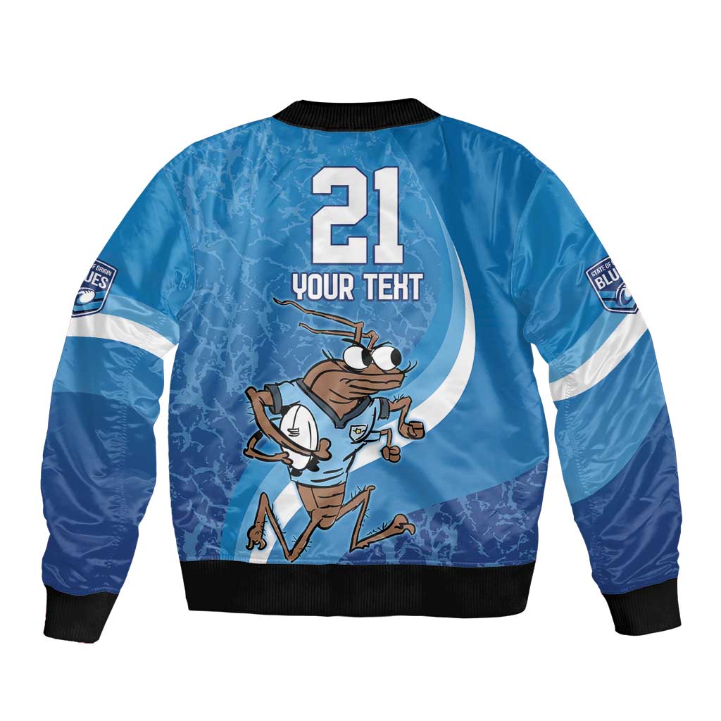 Custom NSW Cockroaches Blues Bomber Jacket New South Wales Origin No1