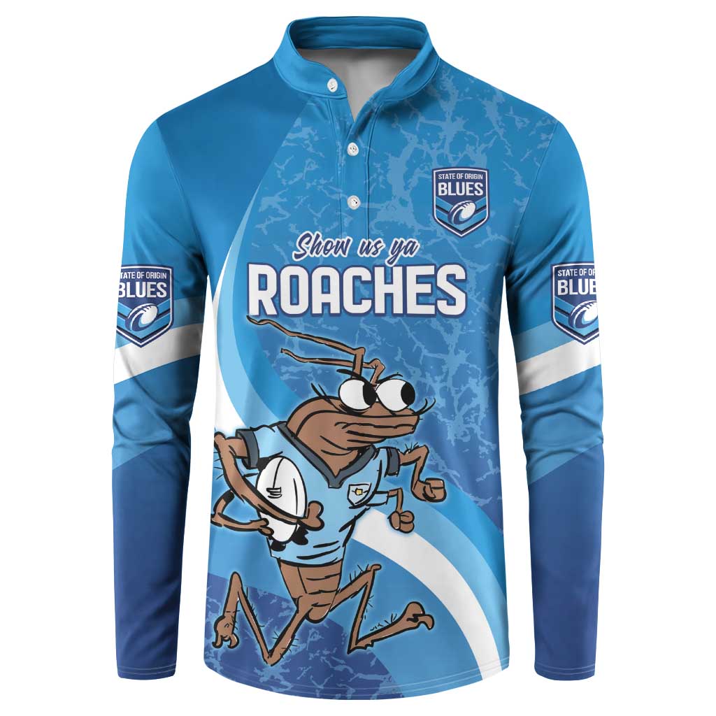 Custom NSW Cockroaches Blues Button Sweatshirt New South Wales Origin No1