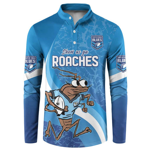Custom NSW Cockroaches Blues Button Sweatshirt New South Wales Origin No1