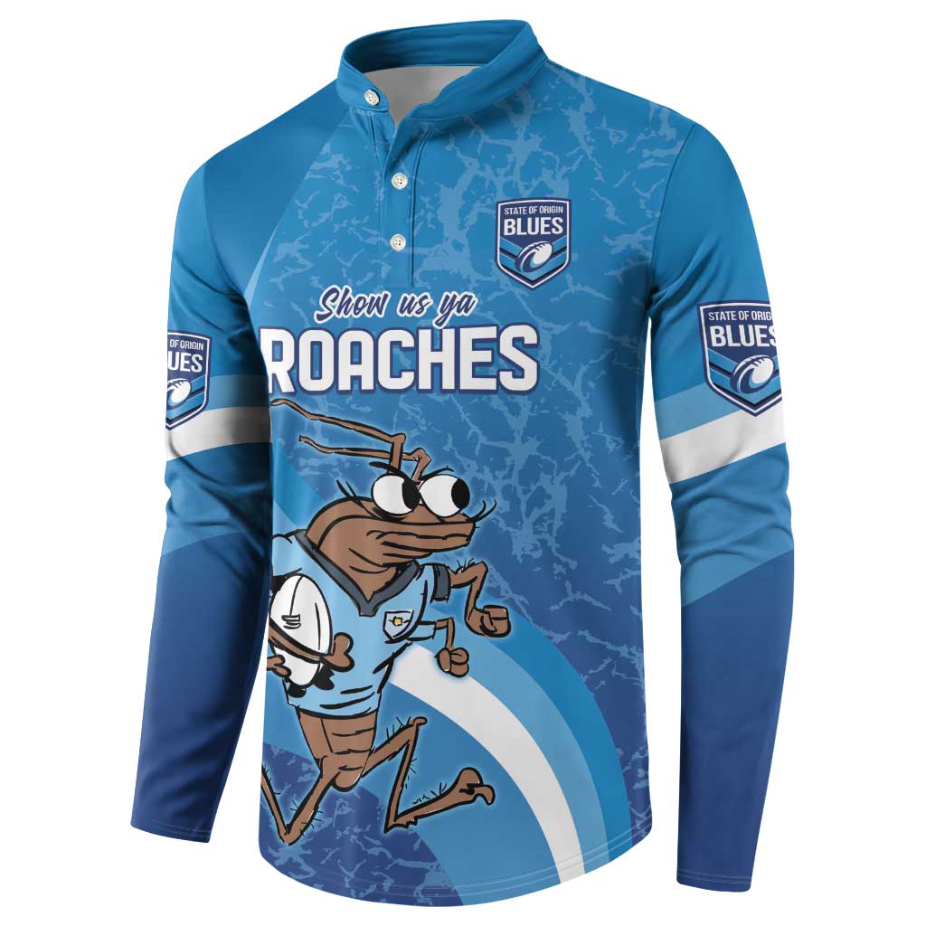 Custom NSW Cockroaches Blues Button Sweatshirt New South Wales Origin No1
