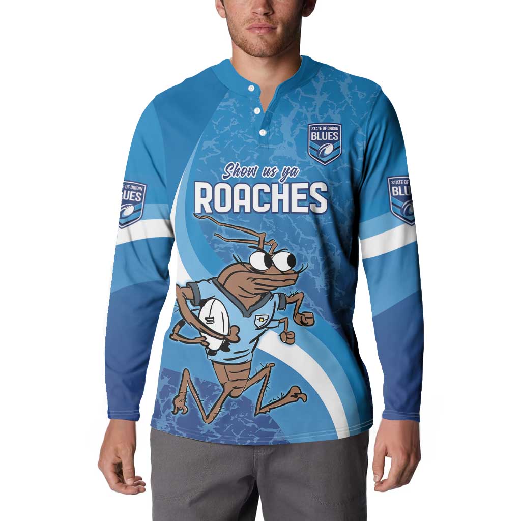 Custom NSW Cockroaches Blues Button Sweatshirt New South Wales Origin No1