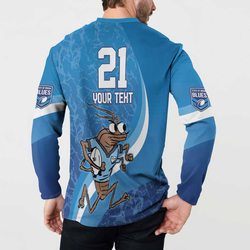 Custom NSW Cockroaches Blues Button Sweatshirt New South Wales Origin No1