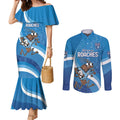 Custom NSW Cockroaches Blues Couples Matching Mermaid Dress and Long Sleeve Button Shirt New South Wales Origin No1