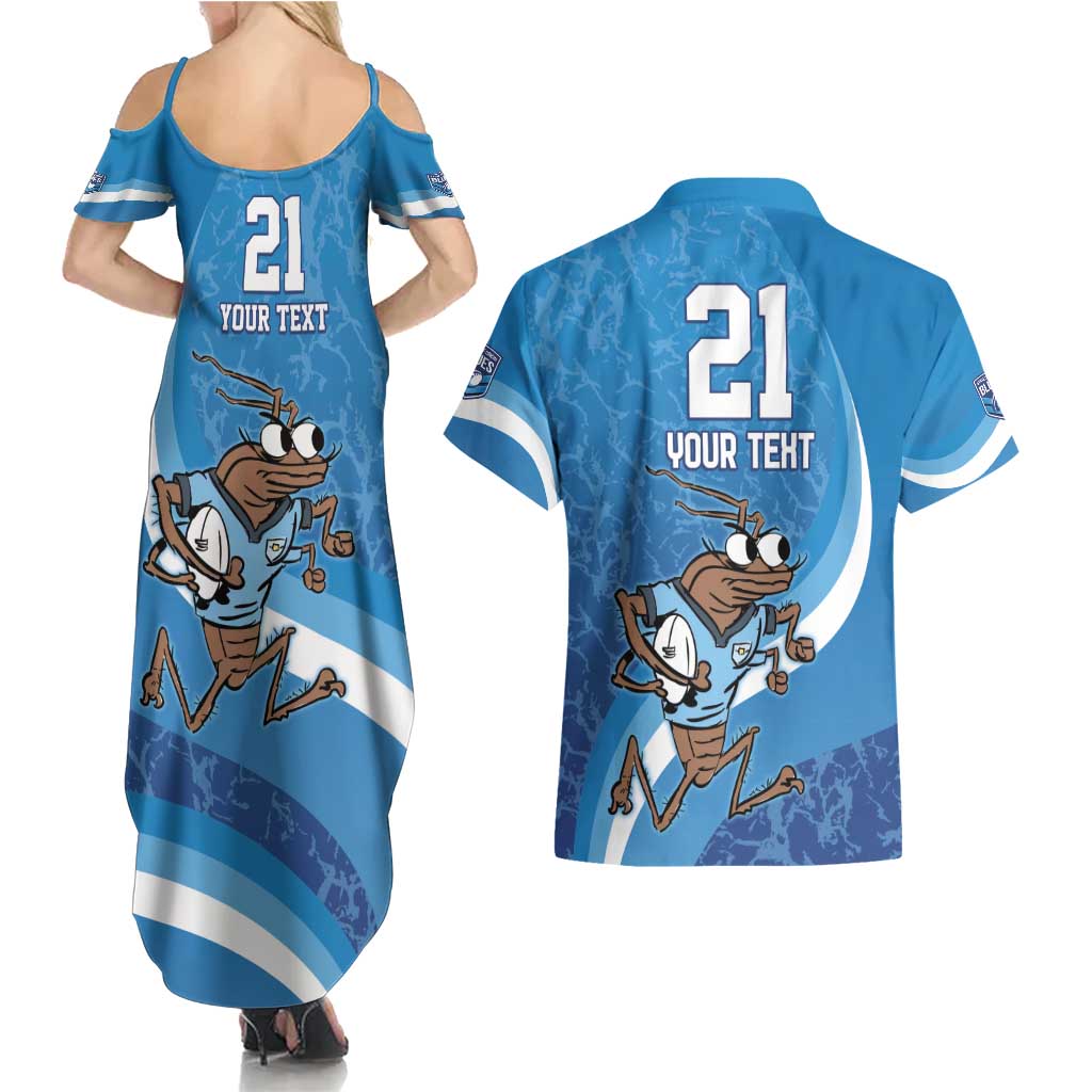 Custom NSW Cockroaches Blues Couples Matching Summer Maxi Dress and Hawaiian Shirt New South Wales Origin No1