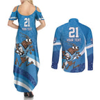 Custom NSW Cockroaches Blues Couples Matching Summer Maxi Dress and Long Sleeve Button Shirt New South Wales Origin No1