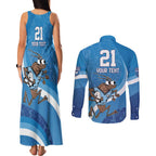 Custom NSW Cockroaches Blues Couples Matching Tank Maxi Dress and Long Sleeve Button Shirt New South Wales Origin No1