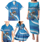 Custom NSW Cockroaches Blues Family Matching Puletasi and Hawaiian Shirt New South Wales Origin No1