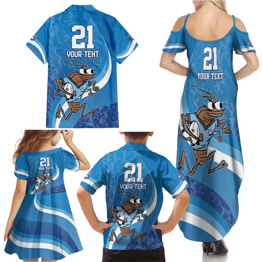 Custom NSW Cockroaches Blues Family Matching Summer Maxi Dress and Hawaiian Shirt New South Wales Origin No1