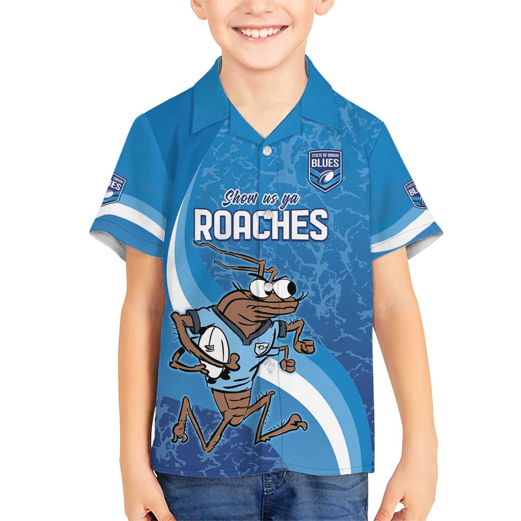 Custom NSW Cockroaches Blues Kid Hawaiian Shirt New South Wales Origin No1