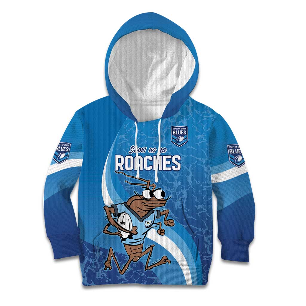Custom NSW Cockroaches Blues Kid Hoodie New South Wales Origin No1