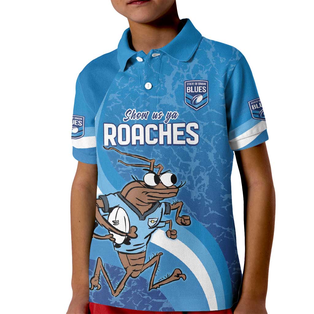 Custom NSW Cockroaches Blues Kid Polo Shirt New South Wales Origin No1