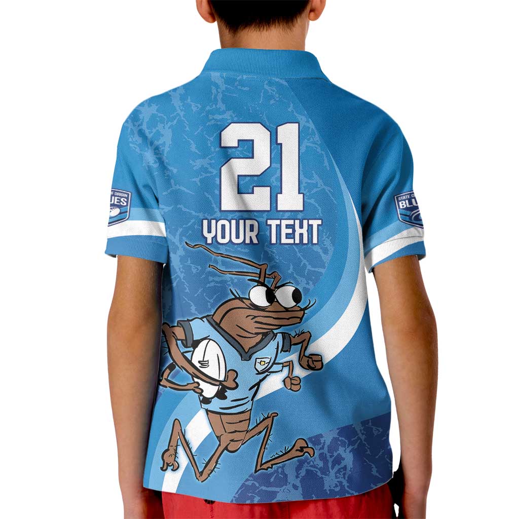 Custom NSW Cockroaches Blues Kid Polo Shirt New South Wales Origin No1