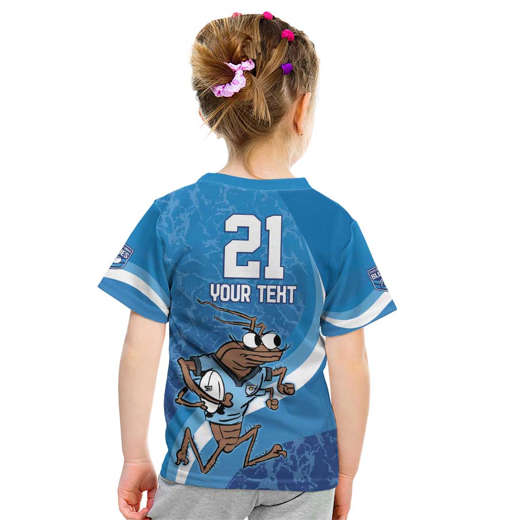 Custom NSW Cockroaches Blues Kid T Shirt New South Wales Origin No1