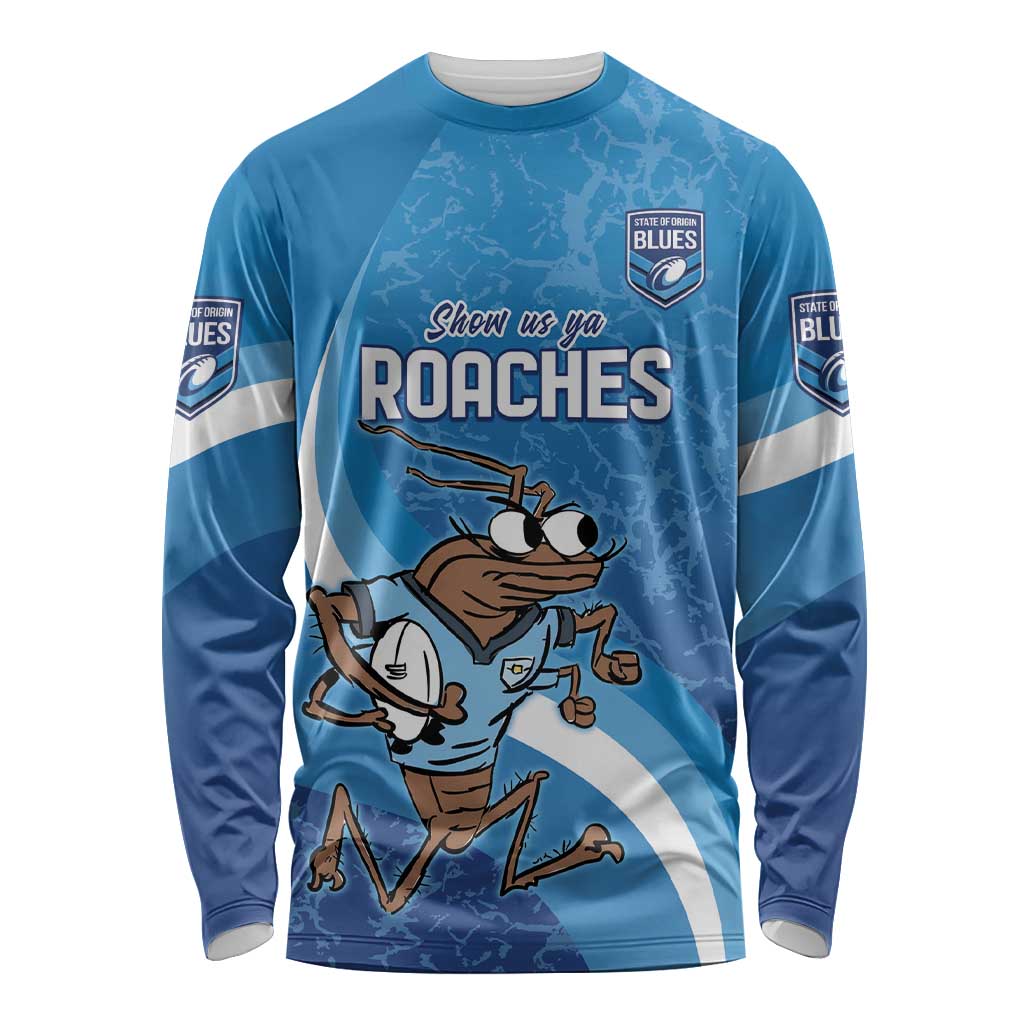 Custom NSW Cockroaches Blues Long Sleeve Shirt New South Wales Origin No1