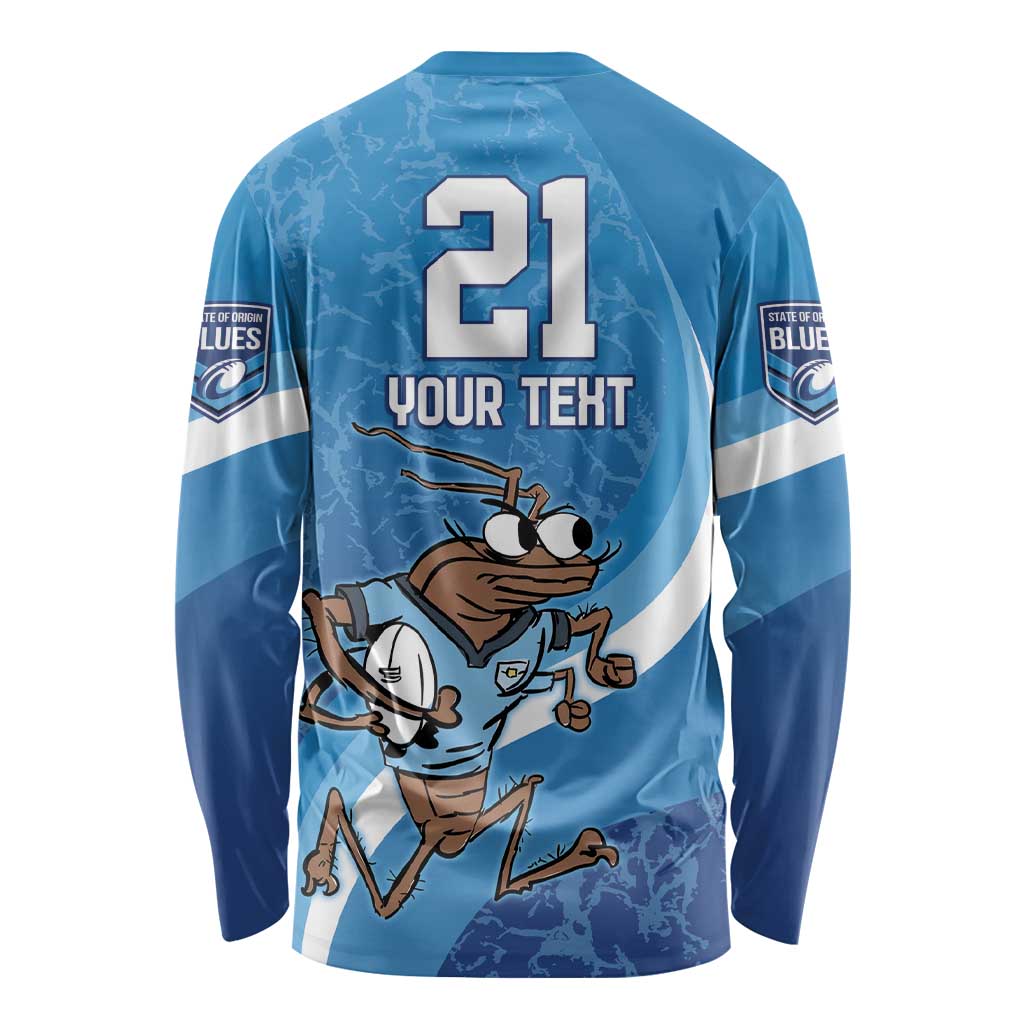 Custom NSW Cockroaches Blues Long Sleeve Shirt New South Wales Origin No1