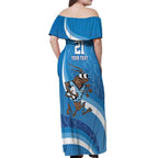 Custom NSW Cockroaches Blues Off Shoulder Maxi Dress New South Wales Origin No1