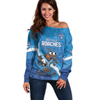 Custom NSW Cockroaches Blues Off Shoulder Sweater New South Wales Origin No1