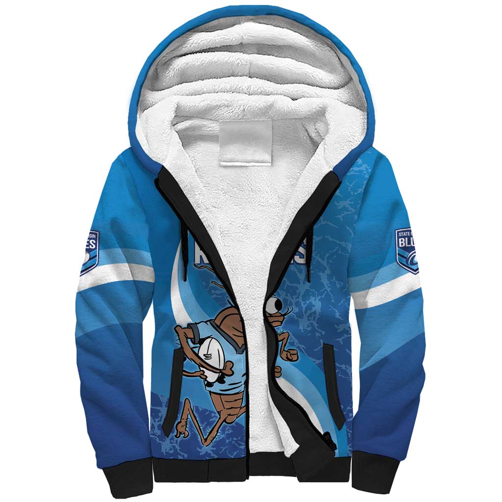 Custom NSW Cockroaches Blues Sherpa Hoodie New South Wales Origin No1