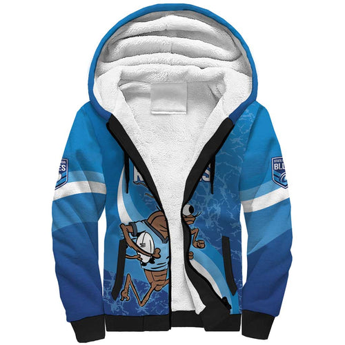 Custom NSW Cockroaches Blues Sherpa Hoodie New South Wales Origin No1