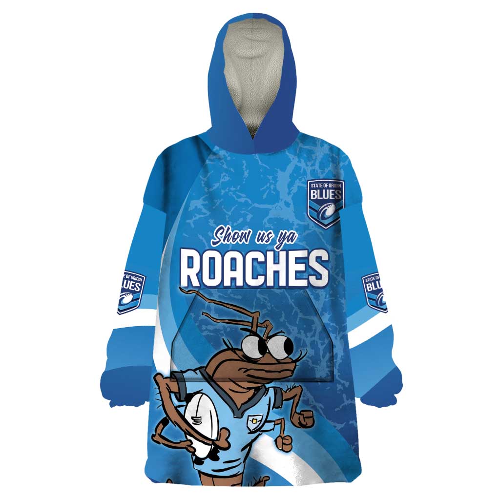Custom NSW Cockroaches Blues Wearable Blanket Hoodie New South Wales Origin No1