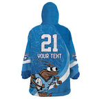 Custom NSW Cockroaches Blues Wearable Blanket Hoodie New South Wales Origin No1