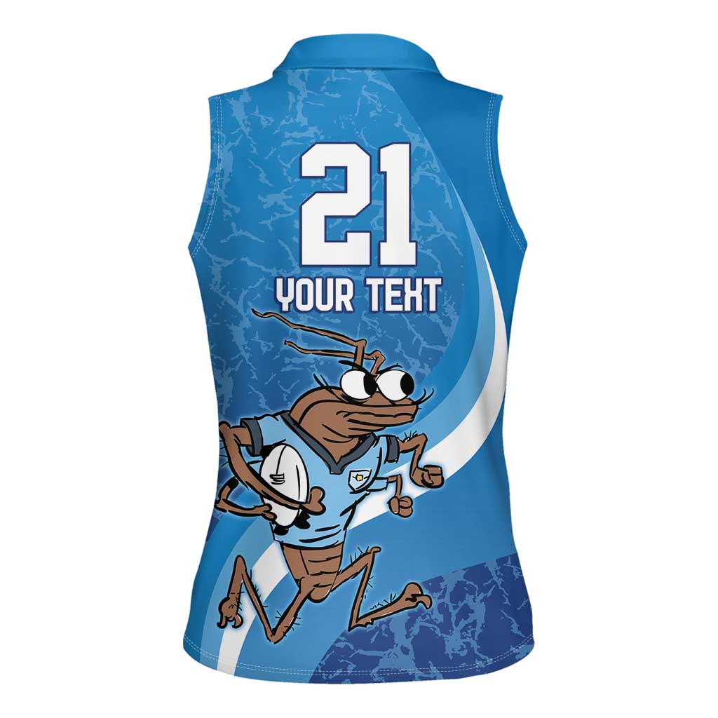 Custom NSW Cockroaches Blues Women Sleeveless Polo Shirt New South Wales Origin No1