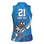 Custom NSW Cockroaches Blues Women Sleeveless Polo Shirt New South Wales Origin No1