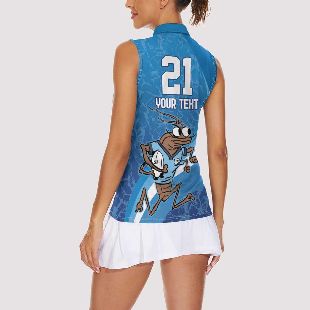 Custom NSW Cockroaches Blues Women Sleeveless Polo Shirt New South Wales Origin No1