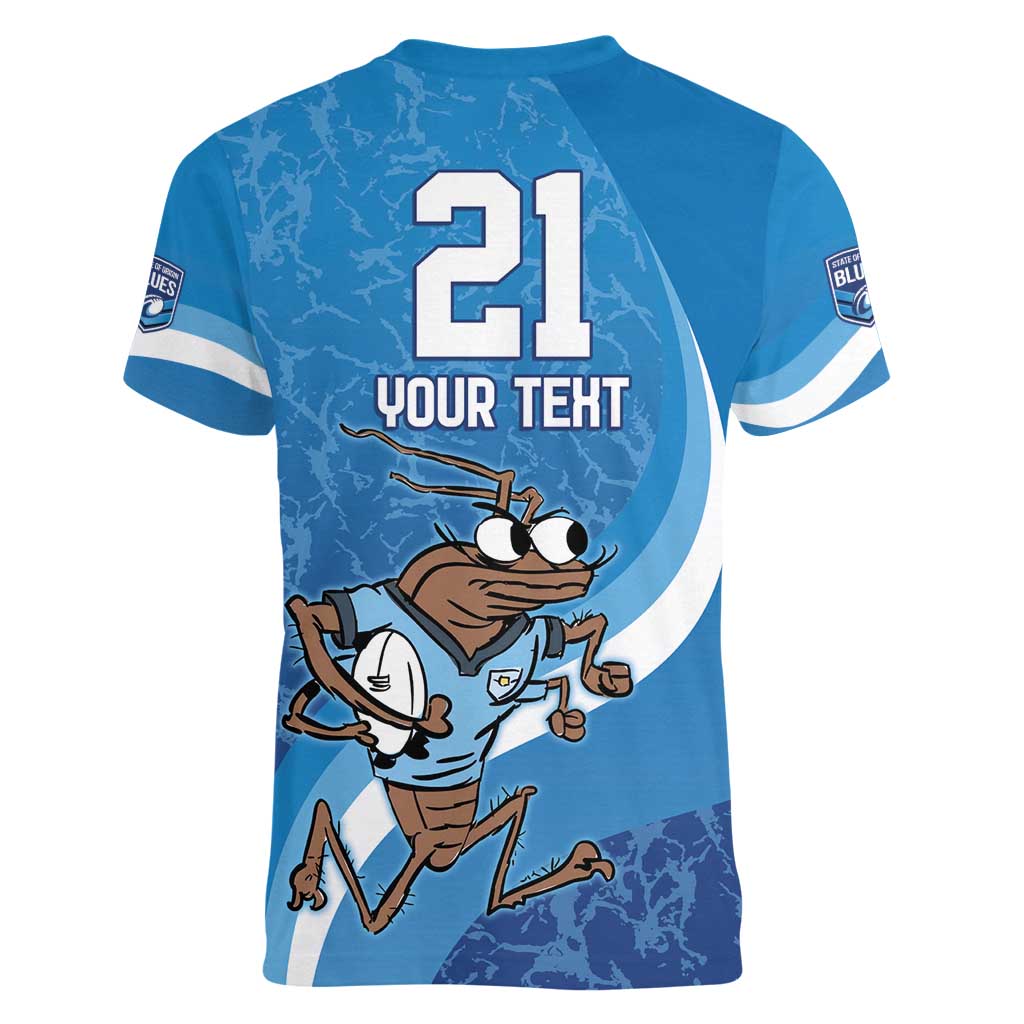 Custom NSW Cockroaches Blues Women V-Neck T-Shirt New South Wales Origin No1