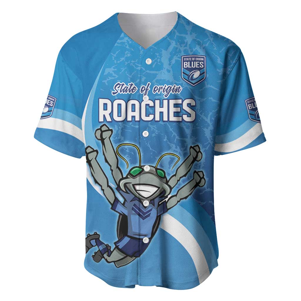 Custom NSW Cockroaches Blues Baseball Jersey New South Wales Origin No2