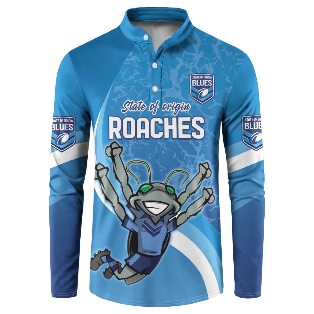 Custom NSW Cockroaches Blues Button Sweatshirt New South Wales Origin No2