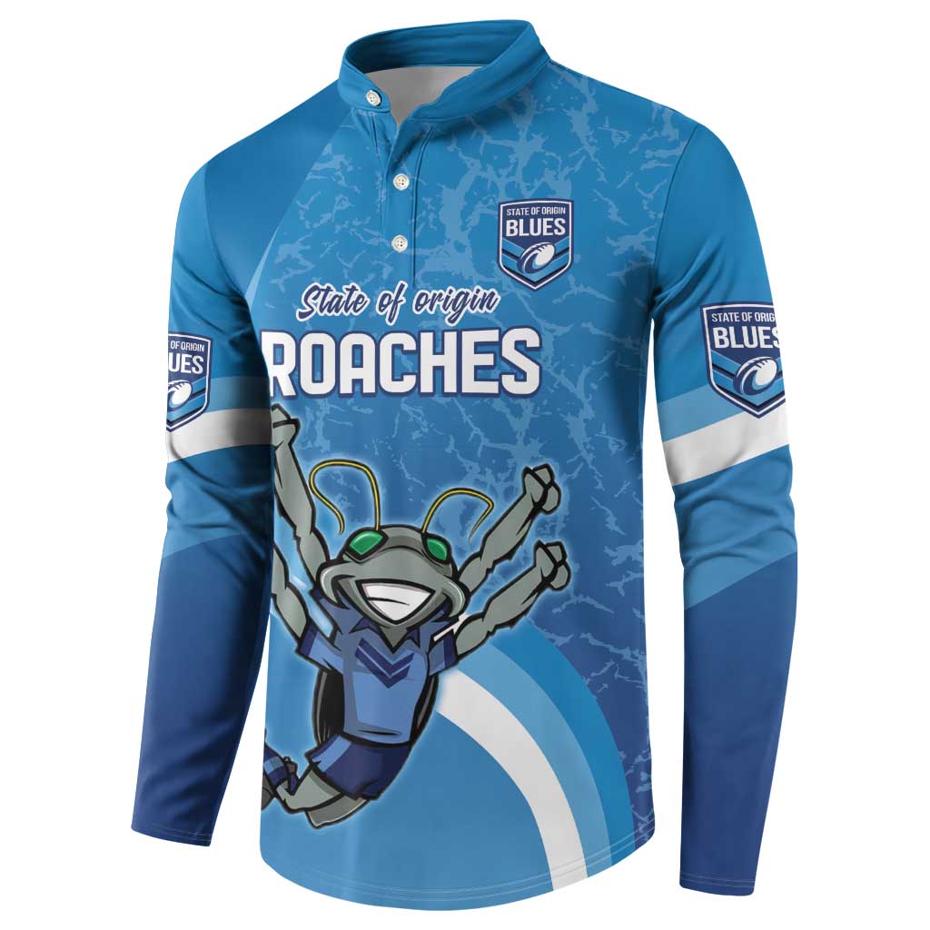 Custom NSW Cockroaches Blues Button Sweatshirt New South Wales Origin No2