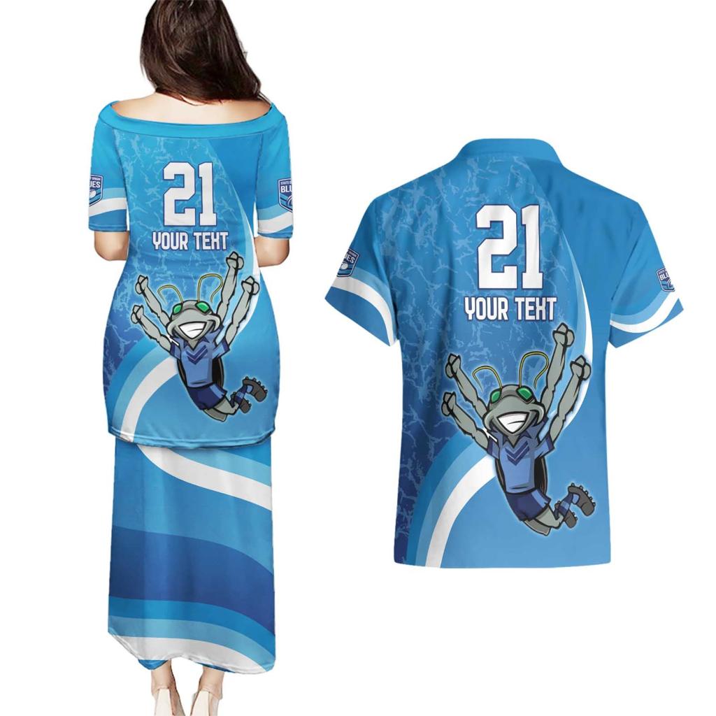 Custom NSW Cockroaches Blues Couples Matching Puletasi and Hawaiian Shirt New South Wales Origin No2