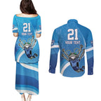 Custom NSW Cockroaches Blues Couples Matching Puletasi and Long Sleeve Button Shirt New South Wales Origin No2