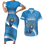 Custom NSW Cockroaches Blues Couples Matching Short Sleeve Bodycon Dress and Hawaiian Shirt New South Wales Origin No2