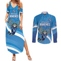 Custom NSW Cockroaches Blues Couples Matching Summer Maxi Dress and Long Sleeve Button Shirt New South Wales Origin No2