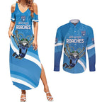 Custom NSW Cockroaches Blues Couples Matching Summer Maxi Dress and Long Sleeve Button Shirt New South Wales Origin No2