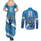 Custom NSW Cockroaches Blues Couples Matching Summer Maxi Dress and Long Sleeve Button Shirt New South Wales Origin No2