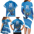 Custom NSW Cockroaches Blues Family Matching Long Sleeve Bodycon Dress and Hawaiian Shirt New South Wales Origin No2
