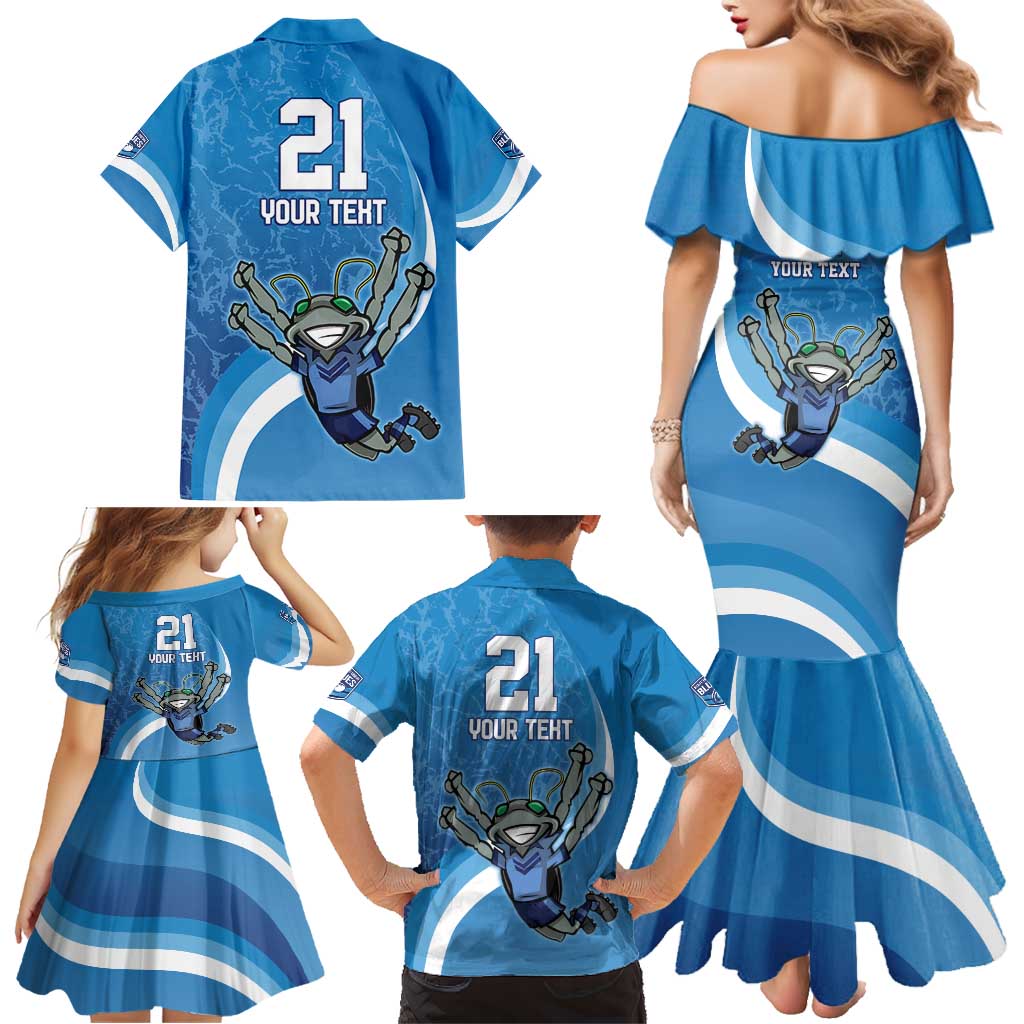 Custom NSW Cockroaches Blues Family Matching Mermaid Dress and Hawaiian Shirt New South Wales Origin No2
