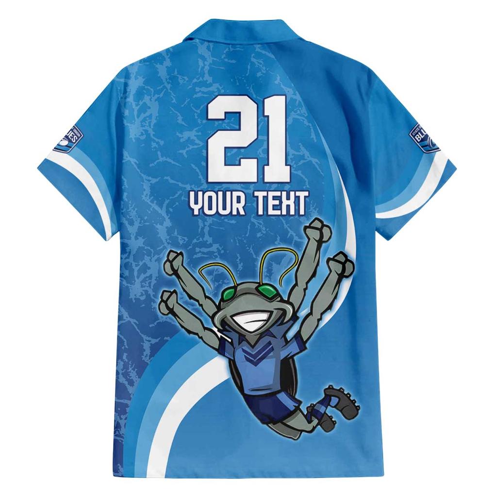 Custom NSW Cockroaches Blues Family Matching Off The Shoulder Long Sleeve Dress and Hawaiian Shirt New South Wales Origin No2