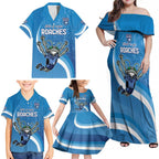 Custom NSW Cockroaches Blues Family Matching Off Shoulder Maxi Dress and Hawaiian Shirt New South Wales Origin No2