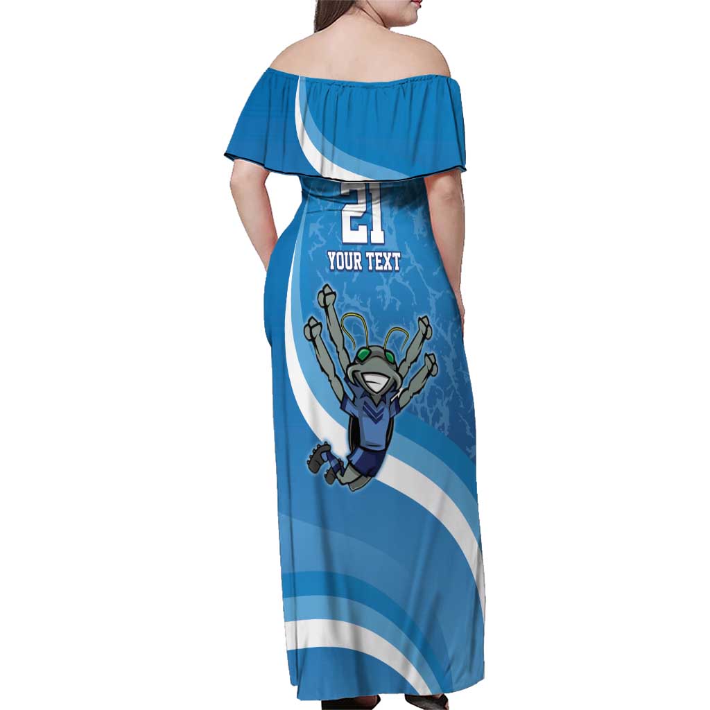 Custom NSW Cockroaches Blues Family Matching Off Shoulder Maxi Dress and Hawaiian Shirt New South Wales Origin No2