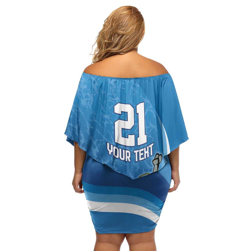 Custom NSW Cockroaches Blues Family Matching Off Shoulder Short Dress and Hawaiian Shirt New South Wales Origin No2